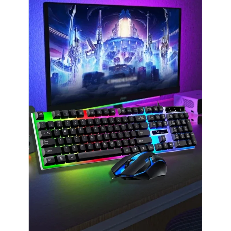 Glow Mechanical Feel Wired Keyboard and Mouse Set, ergonomic design, suitable for both gaming and office use
Glow Mechanical Feel Wired Keyboard and Mouse Set, ergonomic design, suitable for both gaming and office use