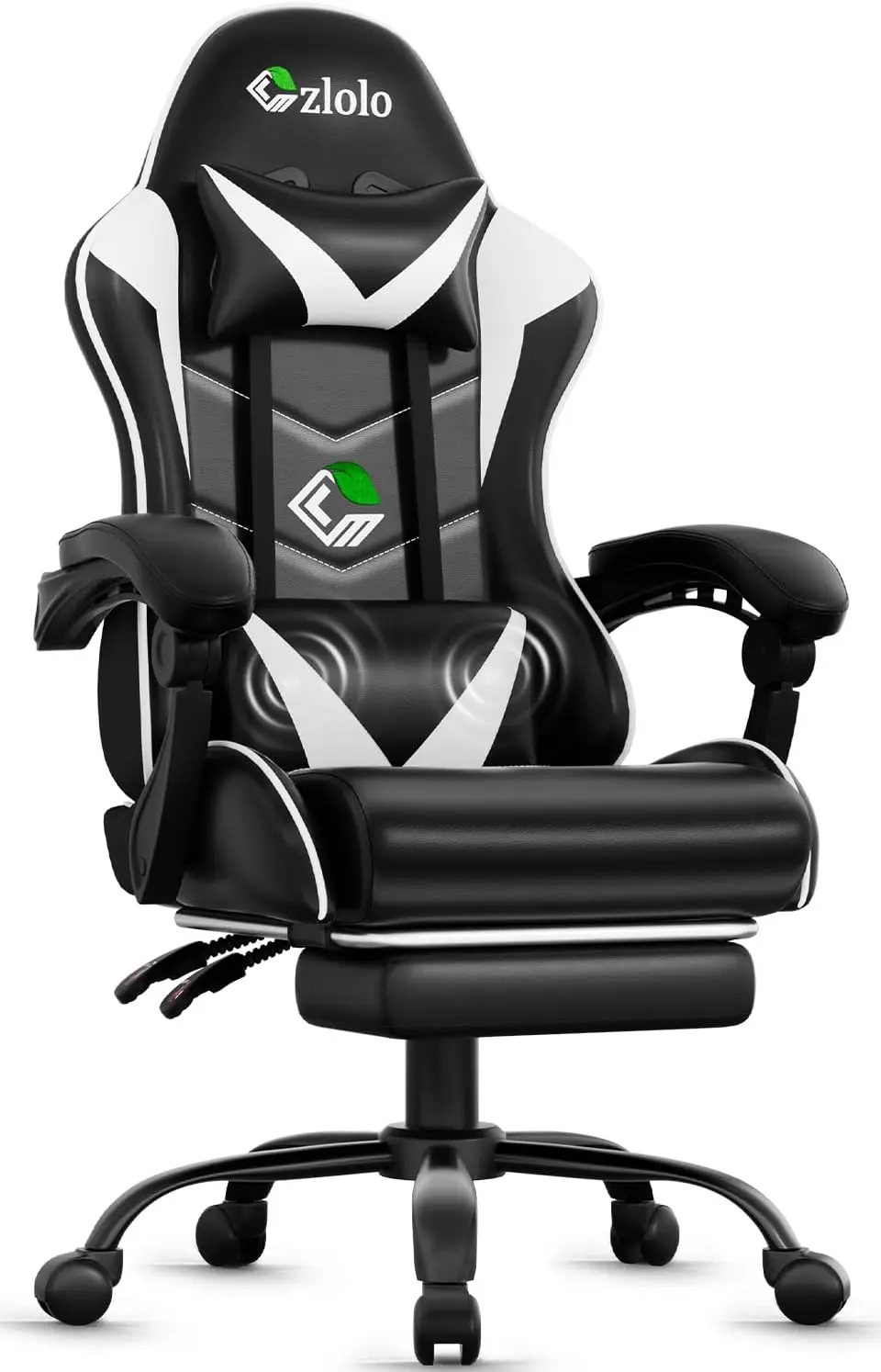 Gaming Chair with Footrest Racing Style Lumbar Support Massager Video Game Chair with Metal Legs
Gaming Chair with Footrest Racing Style Lumbar Support Massager Video Game Chair with Metal Legs