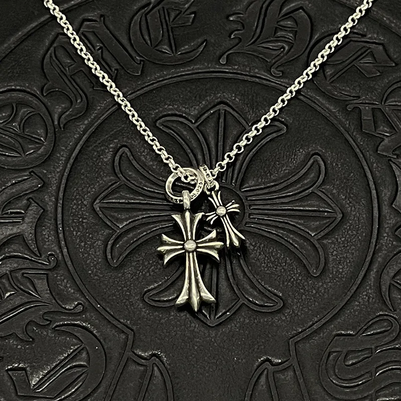 S925 Sterling Silver Cross-Border Jewelry Diamond-Free Double Cross Necklace Vintage Premium
S925 Sterling Silver Cross-Border Jewelry Diamond-Free Double Cross Necklace Vintage Premium