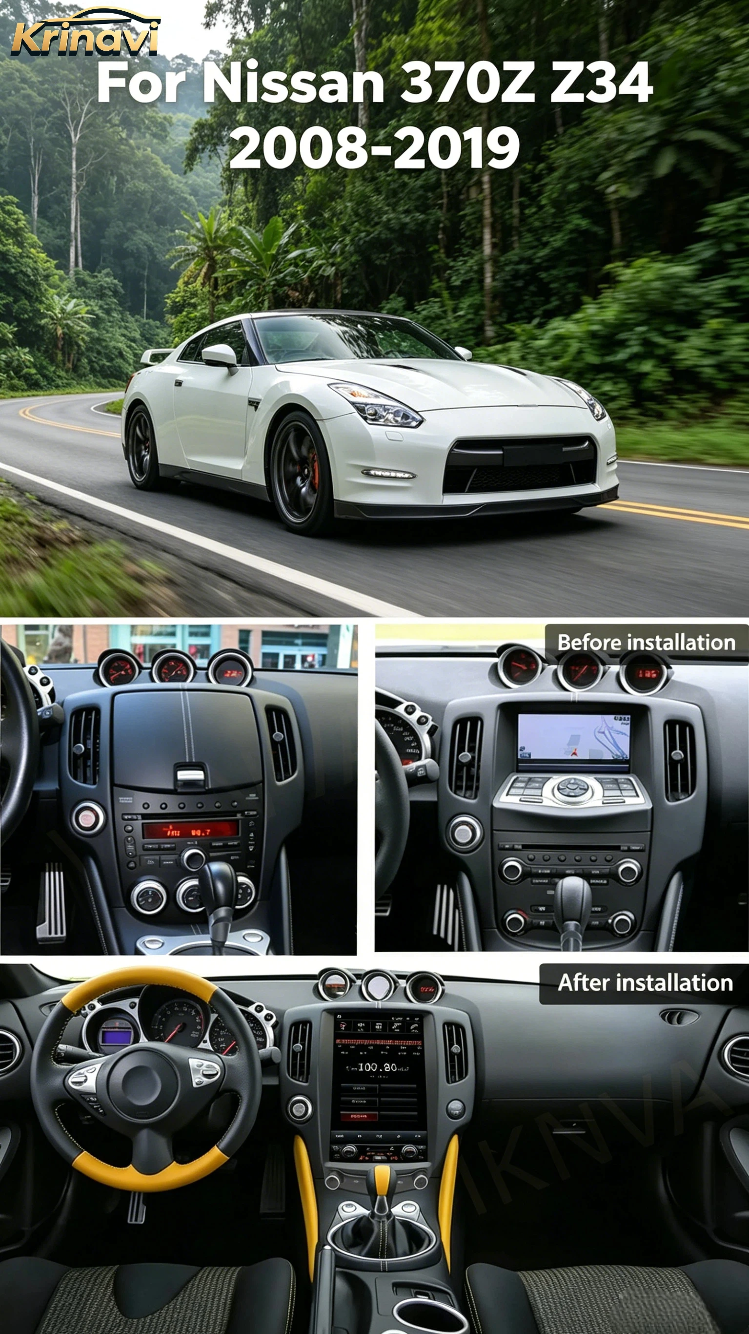 Wireless CarPlay For Nissan 370z Z34 2008-2019 Car Radio Multimedia Android14 Auto Player GPS Navigation Bluetooth Head Unit
Wireless CarPlay For Nissan 370z Z34 2008-2019 Car Radio Multimedia Android14 Auto Player GPS Navigation Bluetooth Head Unit
