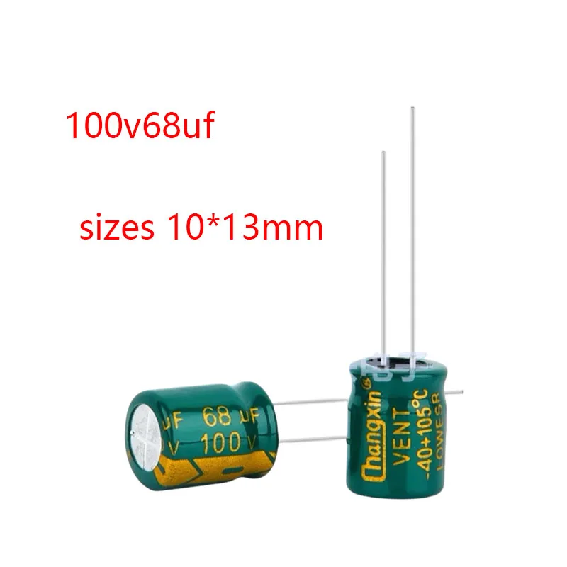 10pcs/lots 100V 68UF 10*13 High Frequency Low Resistance Long Life High Temperature Resistant Electrolytic Capacitors 68UF 100V
10pcs/lots 100V 68UF 10*13 High Frequency Low Resistance Long Life High Temperature Resistant Electrolytic Capacitors 68UF 100V