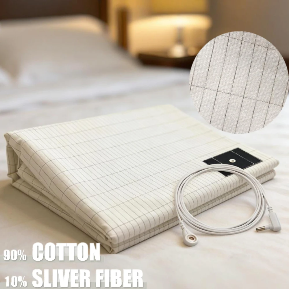 Grounding Sheet with Grounding Cord Organic Cotton and 10% Silver Fiber Materials Natural Wellness Antistatic Release Stress
Grounding Sheet with Grounding Cord Organic Cotton and 10% Silver Fiber Materials Natural Wellness Antistatic Release Stress