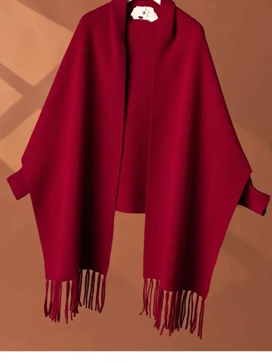 Elegant Wedding Ceremony Cashmere Shawl with Tassel Sleeveless Women's Outerwear for Autumn And Winter Coat
Elegant Wedding Ceremony Cashmere Shawl with Tassel Sleeveless Women's Outerwear for Autumn And Winter Coat