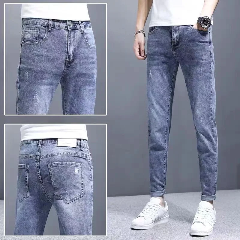 Мужские джинсы Slim Fit с вышивкой, зауженные, эластичные, повседневные, весенне-летние, тонкие, длинные, молодежные, модные
Мужские джинсы Slim Fit с вышивкой, зауженные, эластичные, повседневные, весенне-летние, тонкие, длинные, молодежные, модные