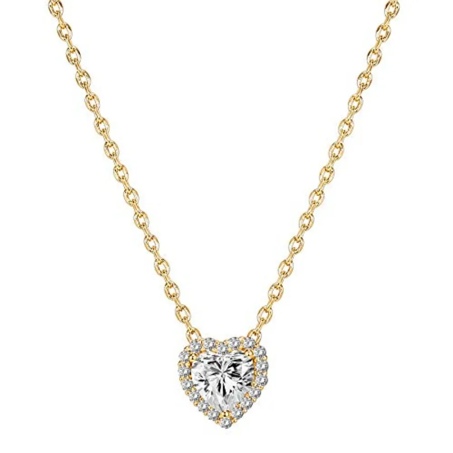 14K Gold Plated Post Faux Diamond Round Solitaire Pendant Halo Necklace Gold Necklace for Women Slider Adjustable
14K Gold Plated Post Faux Diamond Round Solitaire Pendant Halo Necklace Gold Necklace for Women Slider Adjustable