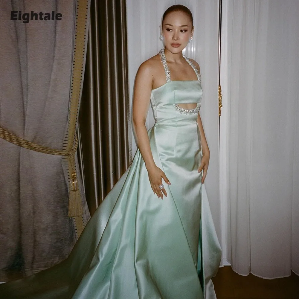 Eightale Halter Evening Dress Beaded Customized Satin Mermaid Satin Sexy Prom Wedding Party Gown Vestidos De Gala
Eightale Halter Evening Dress Beaded Customized Satin Mermaid Satin Sexy Prom Wedding Party Gown Vestidos De Gala