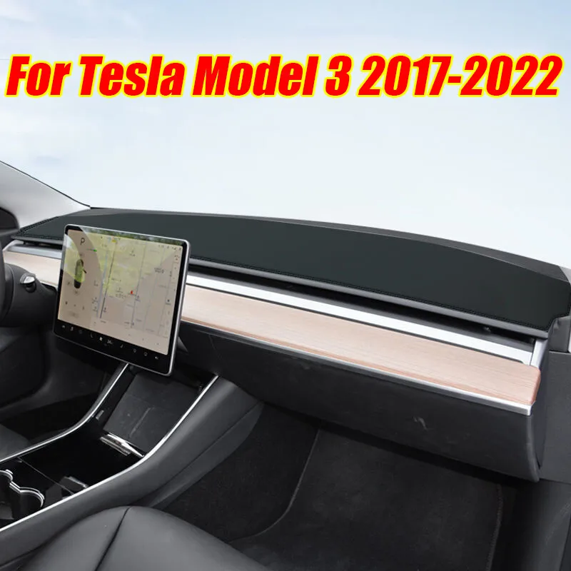 Black Leather Dashboard Cover Dash Protector Pad Mat For Tesla Model 3 2017-2022
Black Leather Dashboard Cover Dash Protector Pad Mat For Tesla Model 3 2017-2022
