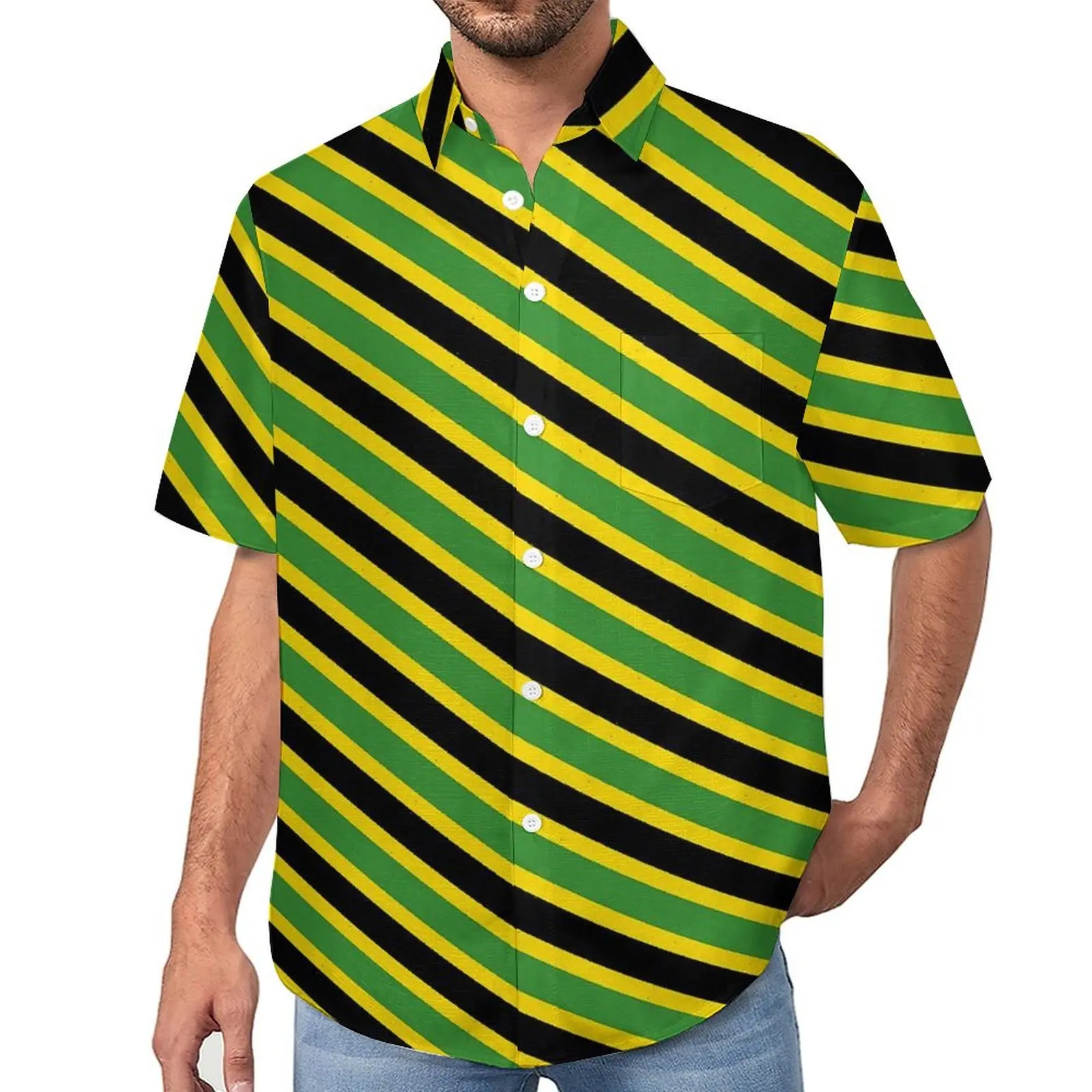 Jamaica Flag Loose Shirt Men Beach Green Yellow Stripes Casual Shirts Hawaii Graphic Short Sleeve Novelty Oversize Blouses
Jamaica Flag Loose Shirt Men Beach Green Yellow Stripes Casual Shirts Hawaii Graphic Short Sleeve Novelty Oversize Blouses