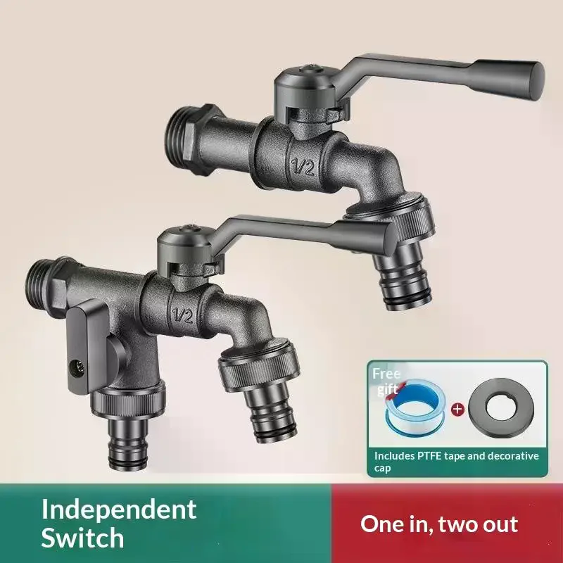Outdoor Freeze Proof Zinc Alloy Dual Outlet Garden Water Faucet G1/2 Quick-connect Nipples Balcony Frost Protection Tap
Outdoor Freeze Proof Zinc Alloy Dual Outlet Garden Water Faucet G1/2 Quick-connect Nipples Balcony Frost Protection Tap