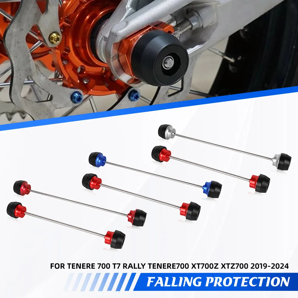 FOR Yamaha Tenere 700 T7 Rally Tenere700 XT700Z XTZ700 2019 2020 2021 2022 2023 2024 Front wheel frame slider Rear Axle Sliders