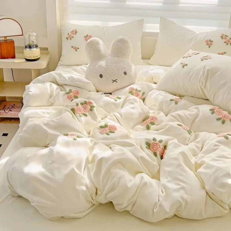 Ins Style Washed Cotton Bedding Set: Towel Embroidery Duvet Cover, Flat/Fitted Sheet Option, All Season Use
Ins Style Washed Cotton Bedding Set: Towel Embroidery Duvet Cover, Flat/Fitted Sheet Option, All Season Use