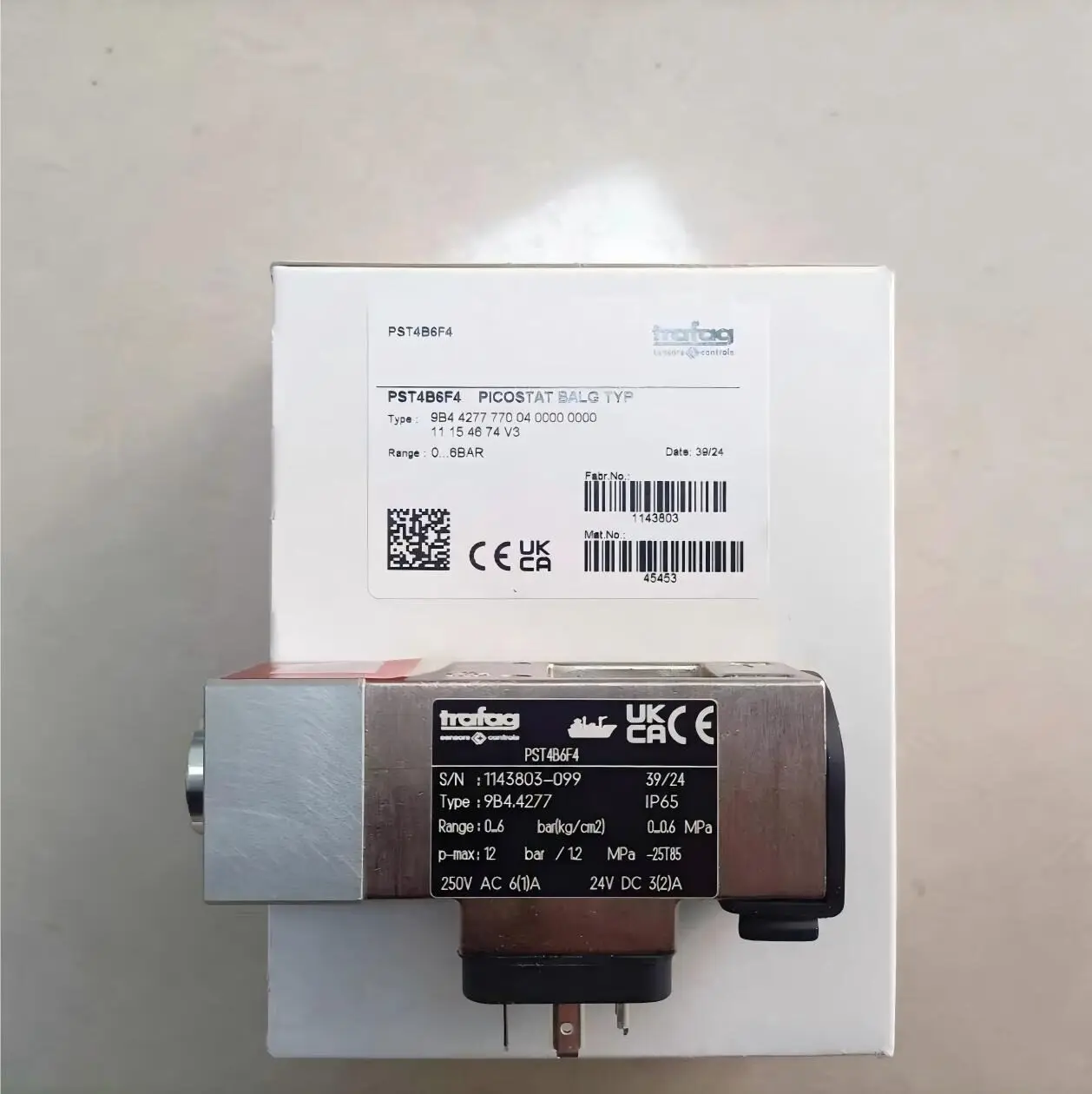New Trafag pressure switch 9B4.4277.770 original genuinein stock
New Trafag pressure switch 9B4.4277.770 original genuinein stock