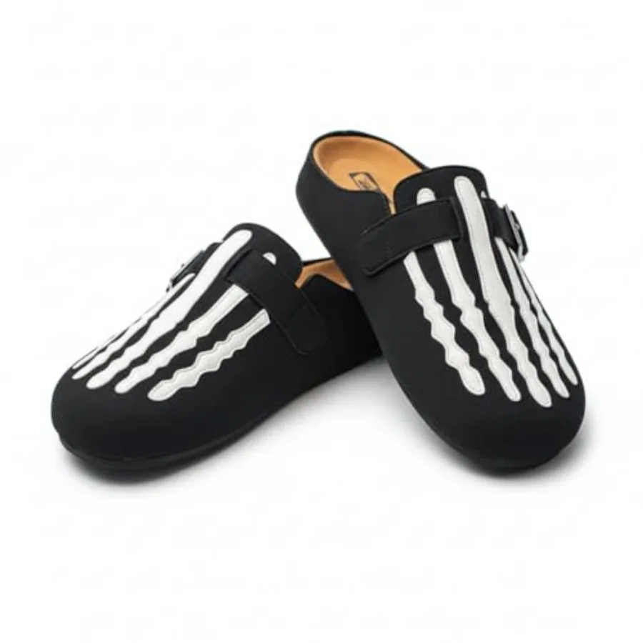 Gothic Faux Suede Slip On Mules for Men Casual Indoor Outdoor Streetwear Clogs with Funny Skeleton Bone Graphic and Adjustable
Gothic Faux Suede Slip On Mules for Men Casual Indoor Outdoor Streetwear Clogs with Funny Skeleton Bone Graphic and Adjustable