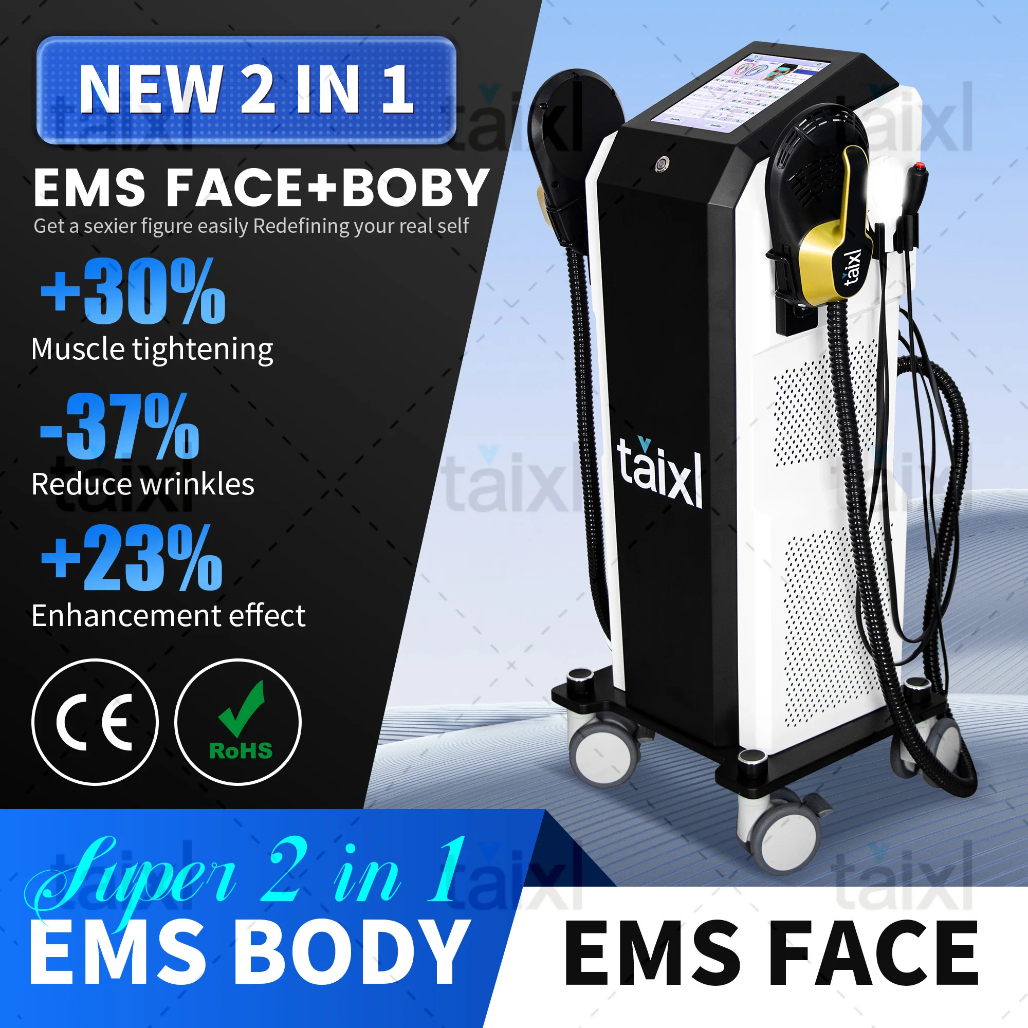 EMS Body MUSCLE Machine Strong Pulsed Magnetic And PEface RF Heat Energy Output Face Face Lift Wrinkle Removal Machin
EMS Body MUSCLE Machine Strong Pulsed Magnetic And PEface RF Heat Energy Output Face Face Lift Wrinkle Removal Machin