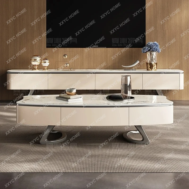 L high-end modern simple light luxury stone rock board coffee table TV cabinet combination
L high-end modern simple light luxury stone rock board coffee table TV cabinet combination