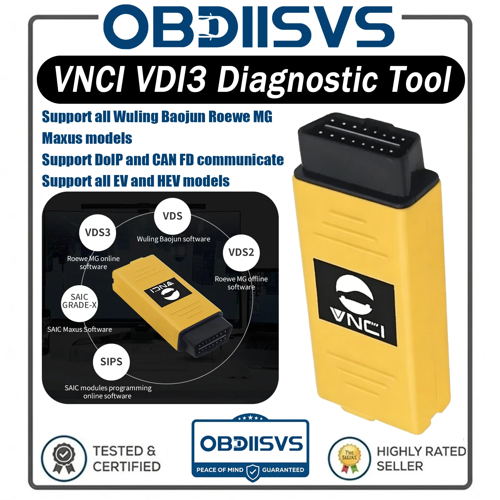 VNCI VDI3 Scanner Tool for Rongwei MG Wuling Baojun Support DoIP/CAN FD for SAIC Group/VDS/VD2/VDS3/GRADE-X OBD2 Scanner Tool
VNCI VDI3 Scanner Tool for Rongwei MG Wuling Baojun Support DoIP/CAN FD for SAIC Group/VDS/VD2/VDS3/GRADE-X OBD2 Scanner Tool