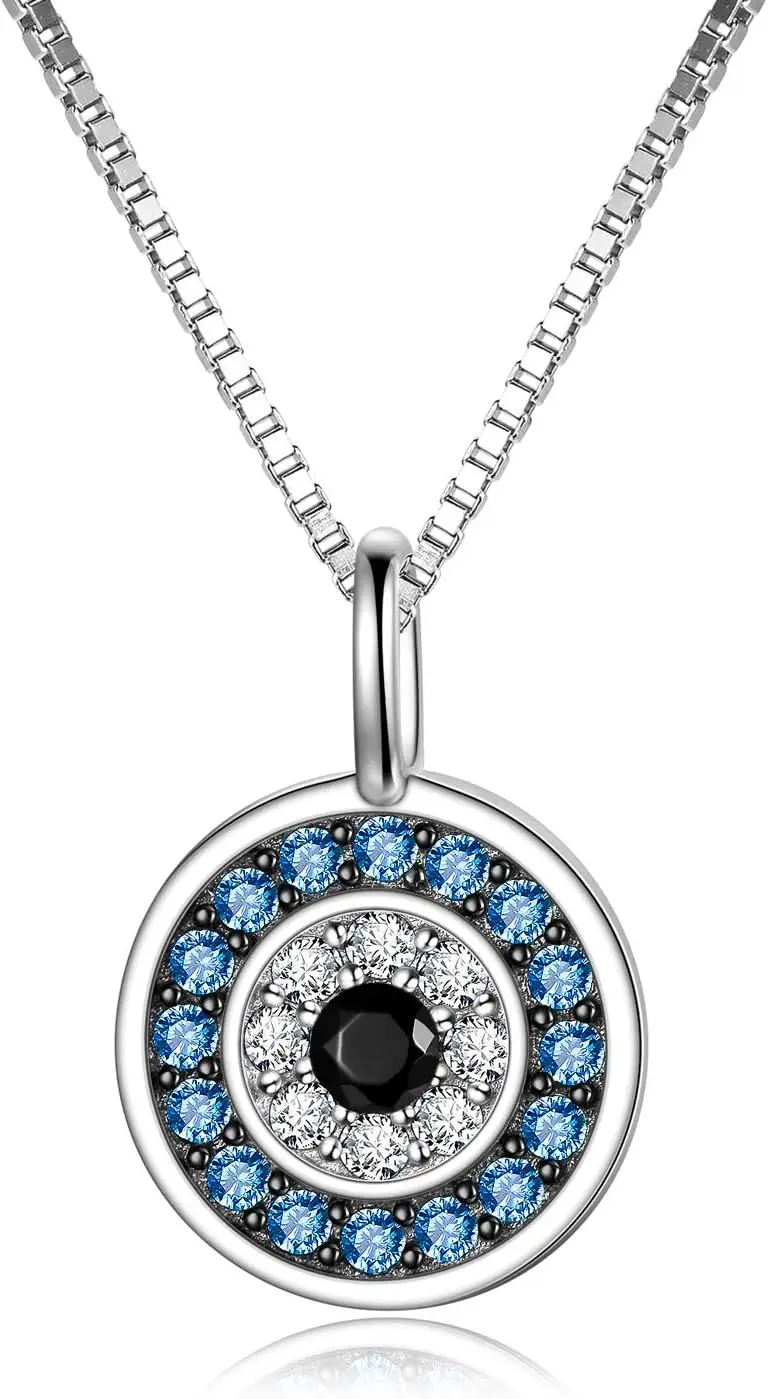 Evil Eye Pendant Necklace for Women 925 Sterling Silver Greek Protection Jewelry Amulet Gift for Women
Evil Eye Pendant Necklace for Women 925 Sterling Silver Greek Protection Jewelry Amulet Gift for Women
