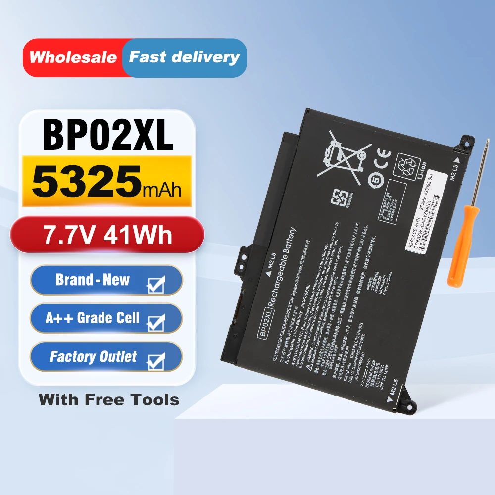 ETESBAY BP02XL 41WH 7.7V Laptop Battery For HP Pavilion PC 15 15-AU136TX 15-AU010WM AU018wm TPN-Q172 849569-542849569-543
ETESBAY BP02XL 41WH 7.7V Laptop Battery For HP Pavilion PC 15 15-AU136TX 15-AU010WM AU018wm TPN-Q172 849569-542849569-543