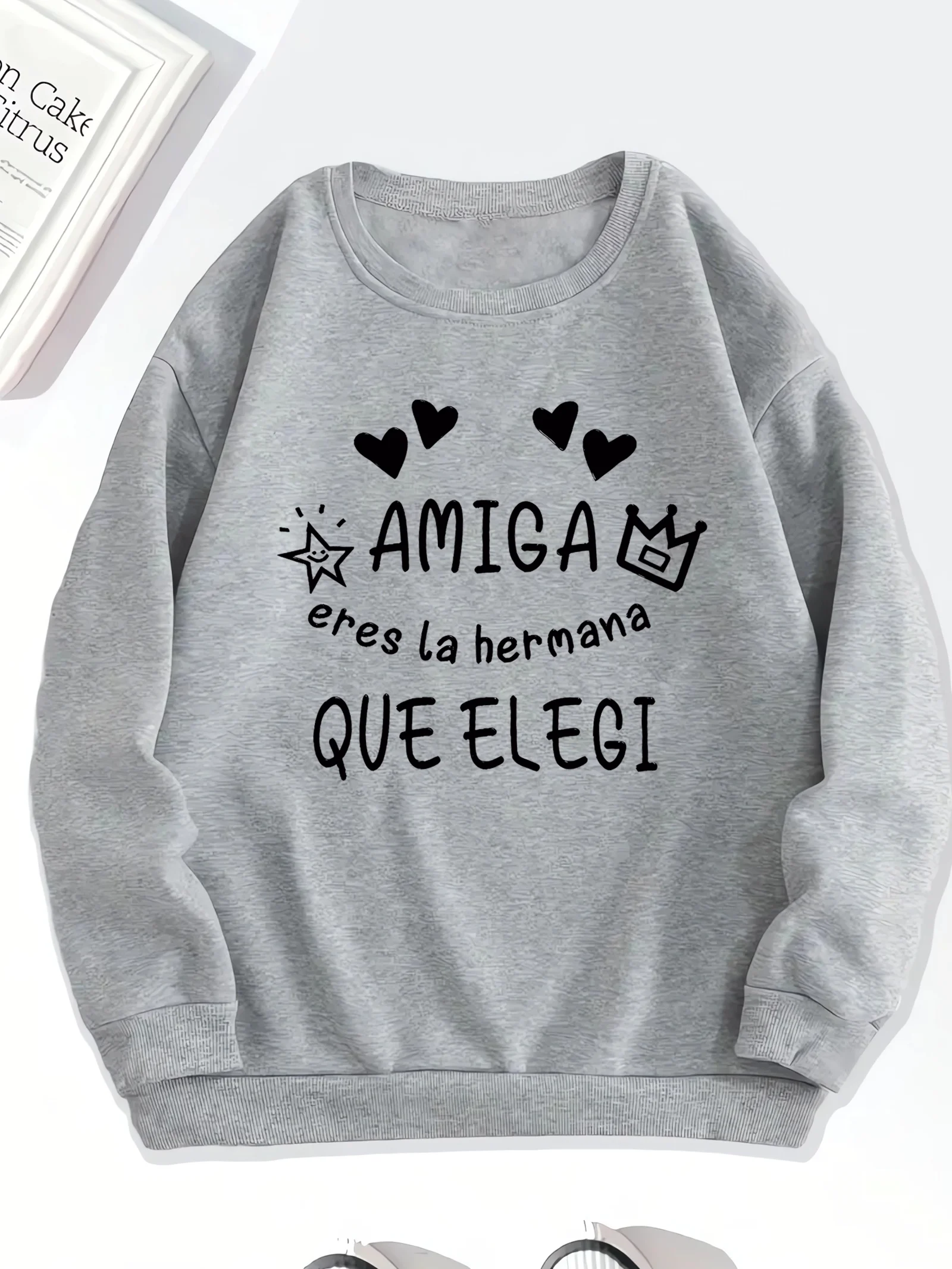 Fashionable and trendy, women's round neck printed hoodie, women's autumn and winter casual clothing, loose and comfortable
Fashionable and trendy, women's round neck printed hoodie, women's autumn and winter casual clothing, loose and comfortable