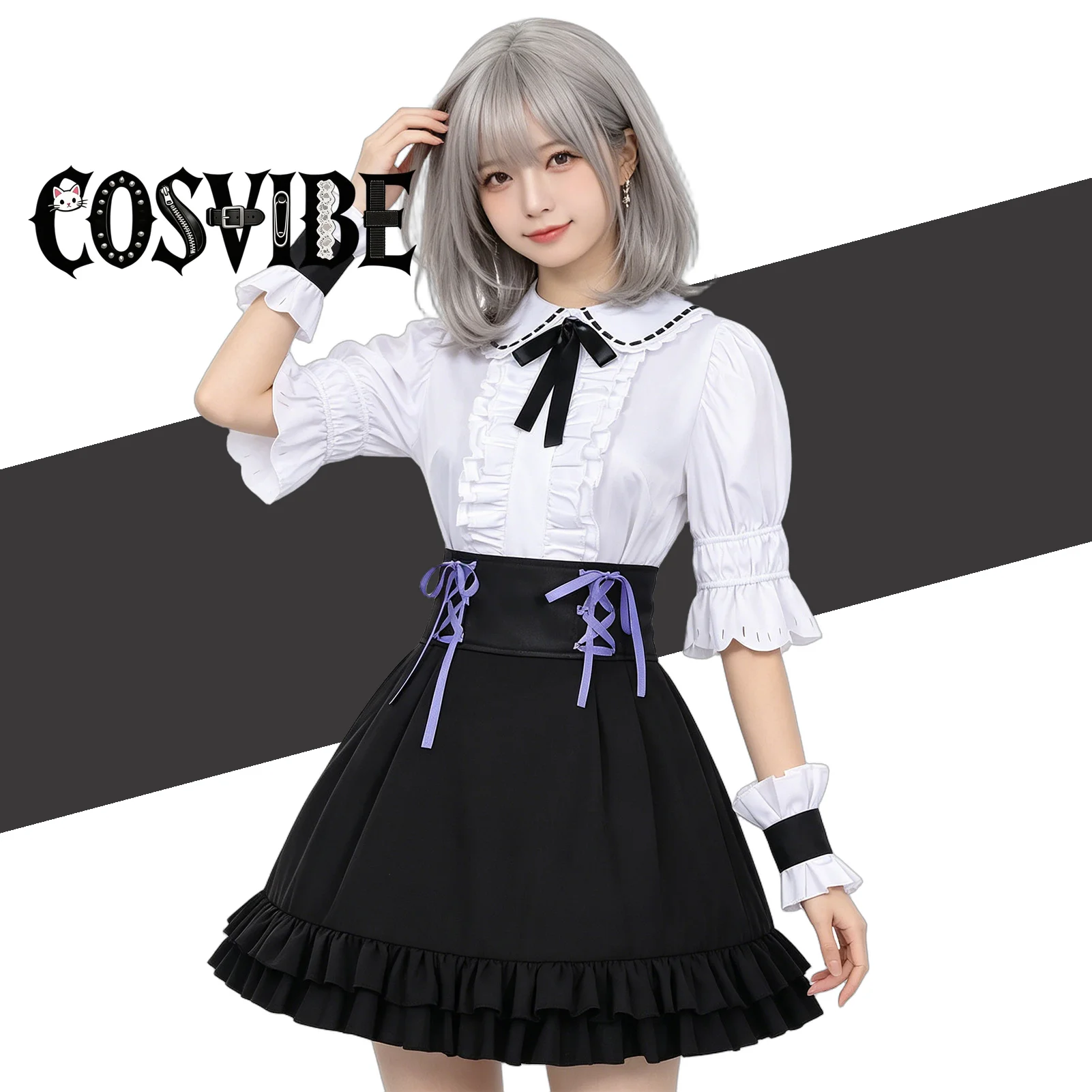 Костюм для косплея Star Detective Precure Ruruka Moriya - белый кружевной топ, черная юбка, повседневный наряд для женщин, на Хэллоуин
Костюм для косплея Star Detective Precure Ruruka Moriya - белый кружевной топ, черная юбка, повседневный наряд для женщин, на Хэллоуин