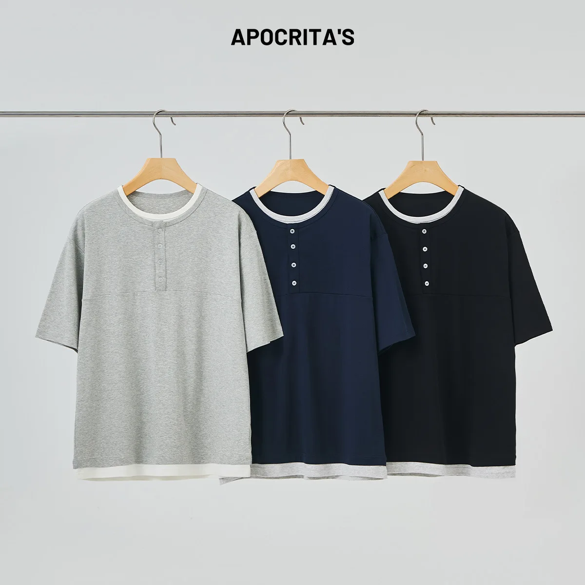 Loose Men's Short Sleeve T-Shirt Henry Collar Inner Wear Top Summer Versatile Casual Cotton Blend Male Fashion Basic Fit
Loose Men's Short Sleeve T-Shirt Henry Collar Inner Wear Top Summer Versatile Casual Cotton Blend Male Fashion Basic Fit
