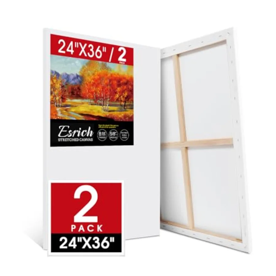 Stretched Canvas for Painting 24x36 Inch, 2 Pack Large Canvas for Painting, Primed Acid-Free Cotton Blank Canvases 24x36 Inch,
Stretched Canvas for Painting 24x36 Inch, 2 Pack Large Canvas for Painting, Primed Acid-Free Cotton Blank Canvases 24x36 Inch,