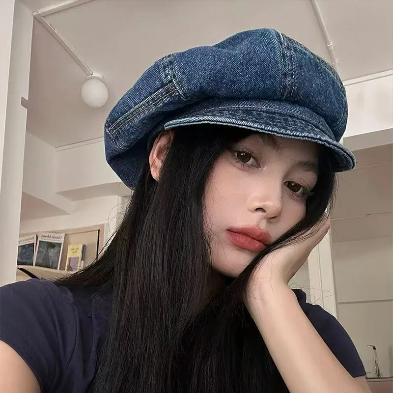 Japanese Retro Denim Cloud Berets Cap for Women Spring and Summer Casual Versatile Simple Literary Style Octagonal Newsboy Hat
Japanese Retro Denim Cloud Berets Cap for Women Spring and Summer Casual Versatile Simple Literary Style Octagonal Newsboy Hat