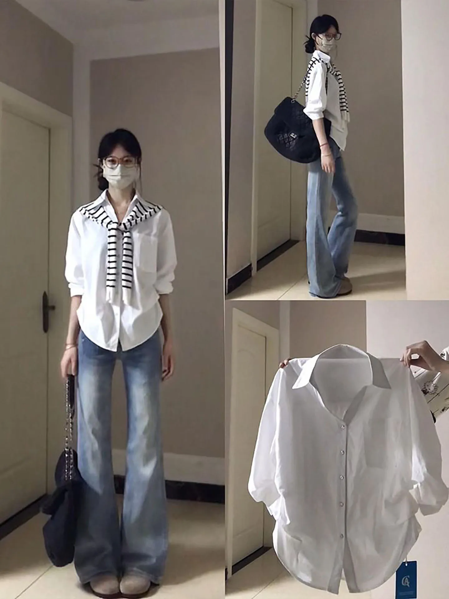 Commute Style White Shirt Striped Shawl Two-Piece Set Women's Korean College Girl Autumn New Arrival Simple Fashion
Commute Style White Shirt Striped Shawl Two-Piece Set Women's Korean College Girl Autumn New Arrival Simple Fashion