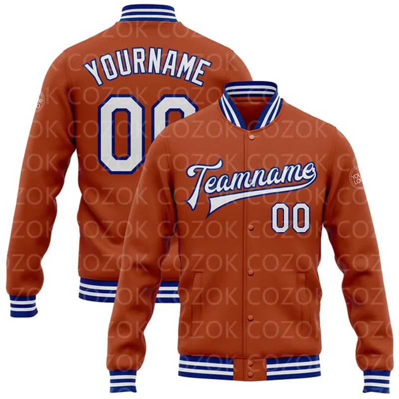 Custom Orange Blue 3D Printed Baseball Button Jacket Bomber Full-Snap Varsity Letterman Jacket
Custom Orange Blue 3D Printed Baseball Button Jacket Bomber Full-Snap Varsity Letterman Jacket