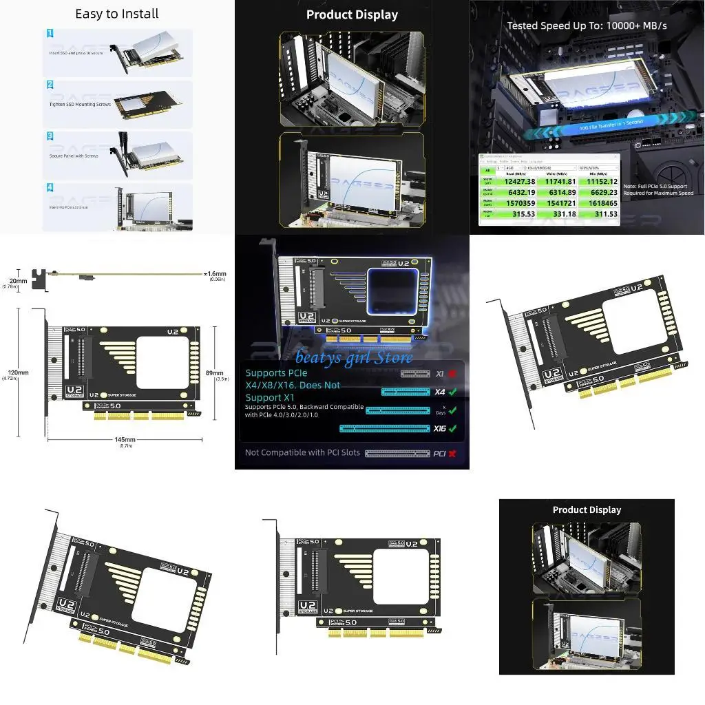 Плата расширения C7AB 32 ГТ/с с высокой пропускной способностью, преобразующая PCIExpress 5.0 в U.2 SFF 8639
Плата расширения C7AB 32 ГТ/с с высокой пропускной способностью, преобразующая PCIExpress 5.0 в U.2 SFF 8639