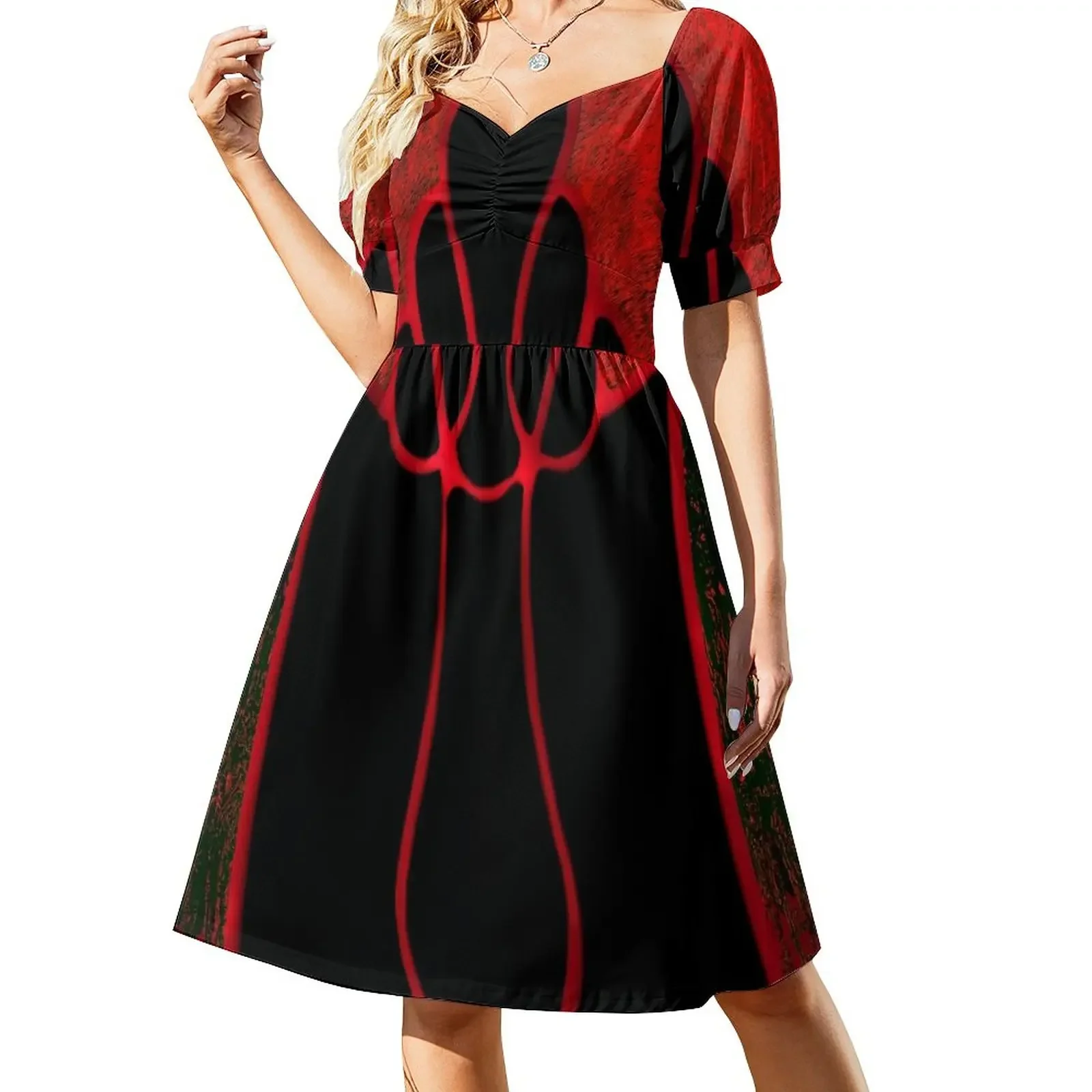 Stained Glass in Red and Black Short-Sleeved Dress chic and elegant woman dress elegant party dresses for women 2025
Stained Glass in Red and Black Short-Sleeved Dress chic and elegant woman dress elegant party dresses for women 2025
