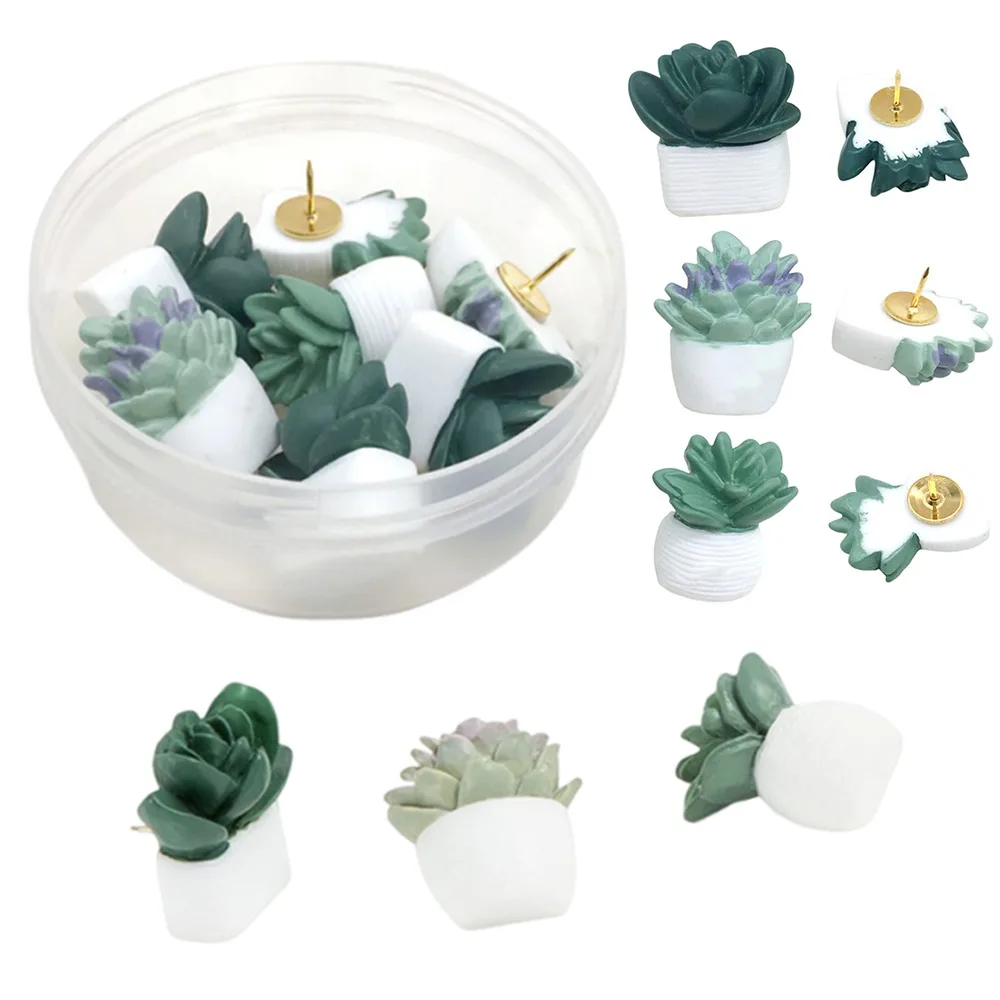 9/20Pcs Portable Creative Succulent Plants Decorative Pushpins 3D Resin Thumb Tacks with Box Cute Cork Board Tacks Corkboard
9/20Pcs Portable Creative Succulent Plants Decorative Pushpins 3D Resin Thumb Tacks with Box Cute Cork Board Tacks Corkboard