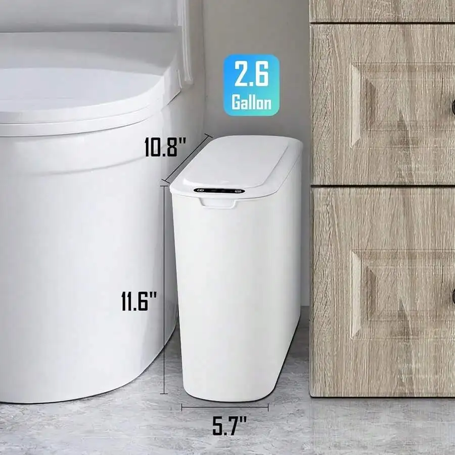Automatic Motion Sensor Bathroom Trash Can 2.6 Gallon Touchless Slim White Garbage Bin For Toilet Office RV
Automatic Motion Sensor Bathroom Trash Can 2.6 Gallon Touchless Slim White Garbage Bin For Toilet Office RV