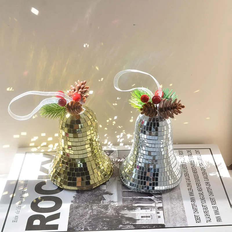 Bell Pendant Cute And Fashionable Retro Christmas Bell Disco Clang Laser Mirror Mosaic Glass Ornament Tree Hhanging Decoration
Bell Pendant Cute And Fashionable Retro Christmas Bell Disco Clang Laser Mirror Mosaic Glass Ornament Tree Hhanging Decoration
