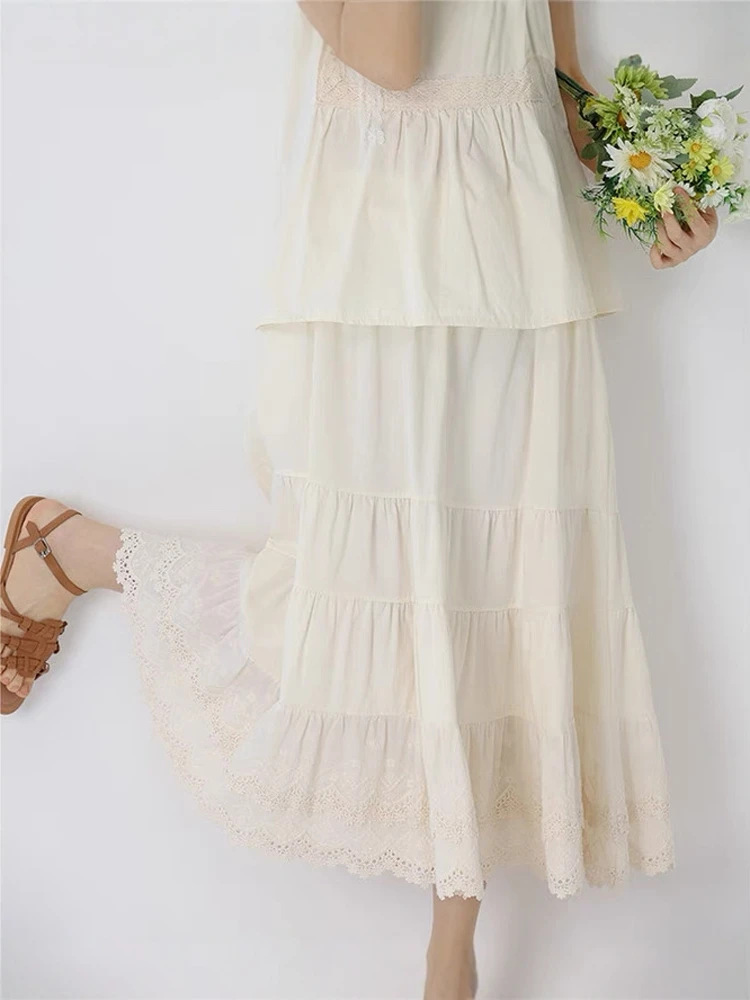 Elegant Cotton Embroidered Skirt Full Length A-Line Cake Style High Waist Midi Skirt for Women Sweet Forest System Heavy Work
Elegant Cotton Embroidered Skirt Full Length A-Line Cake Style High Waist Midi Skirt for Women Sweet Forest System Heavy Work
