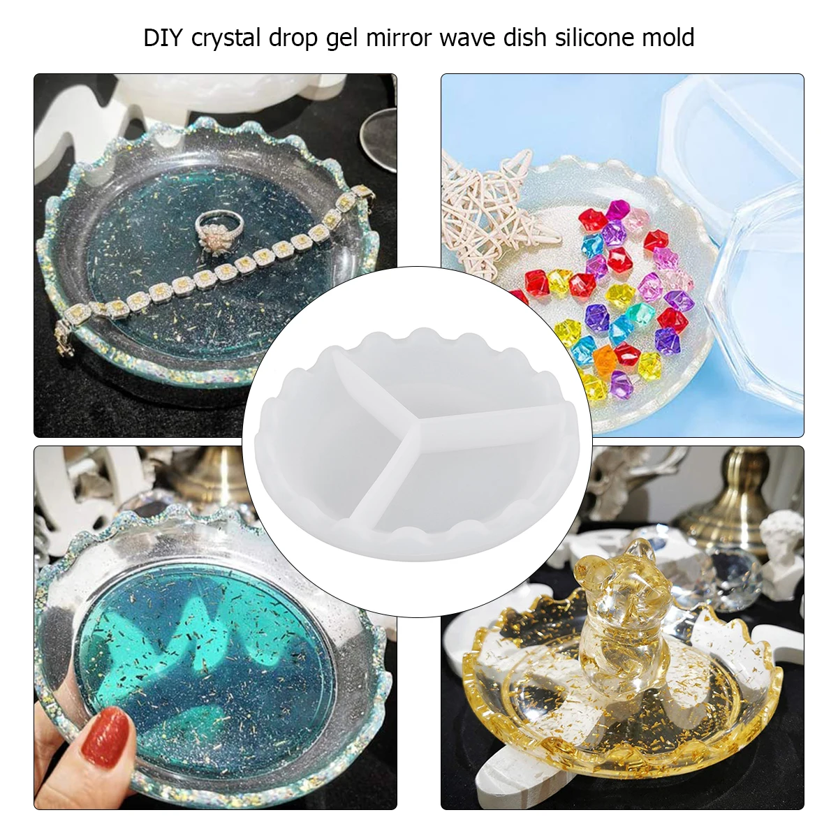Crystal Epoxy Silicone Round Flat Plate for DIY Crafts Resin Soap Mirror Mould Dragon Pots Mirror Wavy Tool
Crystal Epoxy Silicone Round Flat Plate for DIY Crafts Resin Soap Mirror Mould Dragon Pots Mirror Wavy Tool