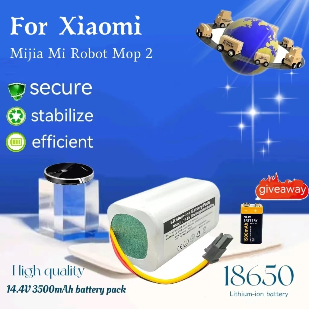 Для Xiaomi 18650 аккумулятор 14,4 В 2600 мАч литий-ионный аккумулятор Mijia Mi Robot Mop2 Lite подметальная машина вакуумная MJST домашняя интеллектуальная подметальная машина
Для Xiaomi 18650 аккумулятор 14,4 В 2600 мАч литий-ионный аккумулятор Mijia Mi Robot Mop2 Lite подметальная машина вакуумная MJST домашняя интеллектуальная подметальная машина