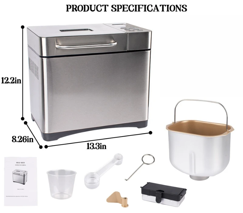 2026 Fully Automatic Smart Bread Maker, Multi-function Dough Kneading & Fermenting Mini Home Breakfast Machine
2026 Fully Automatic Smart Bread Maker, Multi-function Dough Kneading & Fermenting Mini Home Breakfast Machine