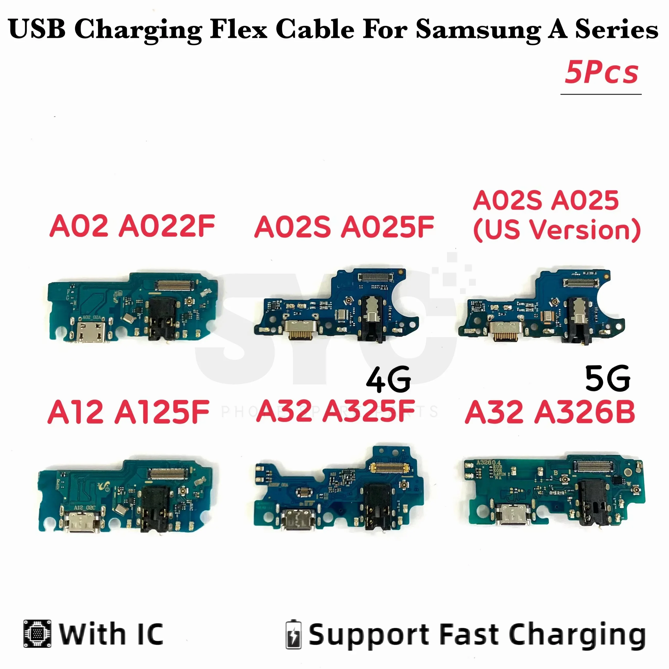 5Pcs Good quality USB Charging Port Board Flex Cable Connector Parts For Samsung A02 A02S A12 A22 A32 4G 5G Microphone Module
5Pcs Good quality USB Charging Port Board Flex Cable Connector Parts For Samsung A02 A02S A12 A22 A32 4G 5G Microphone Module
