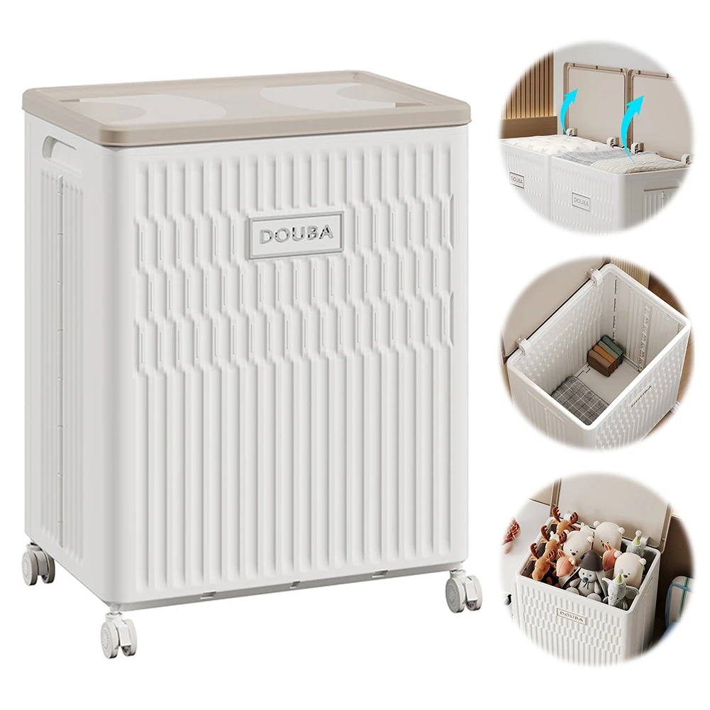 Collapsible Laundry Basket with Wheels and Lid Large Capacity Organizer Plastic Storage Container for Bedding and Clothes
Collapsible Laundry Basket with Wheels and Lid Large Capacity Organizer Plastic Storage Container for Bedding and Clothes