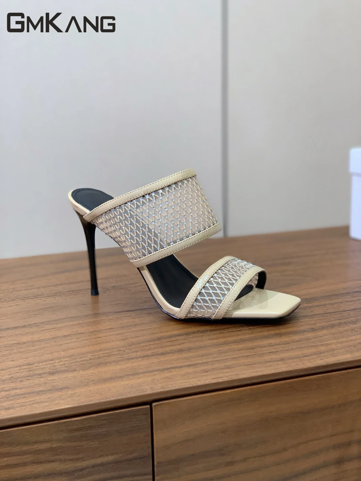 Women Mesh Rhinestone Mules Double Band Square Open Toe Slides Sparkly Evening Party Slip On High Heel Sandals
Women Mesh Rhinestone Mules Double Band Square Open Toe Slides Sparkly Evening Party Slip On High Heel Sandals