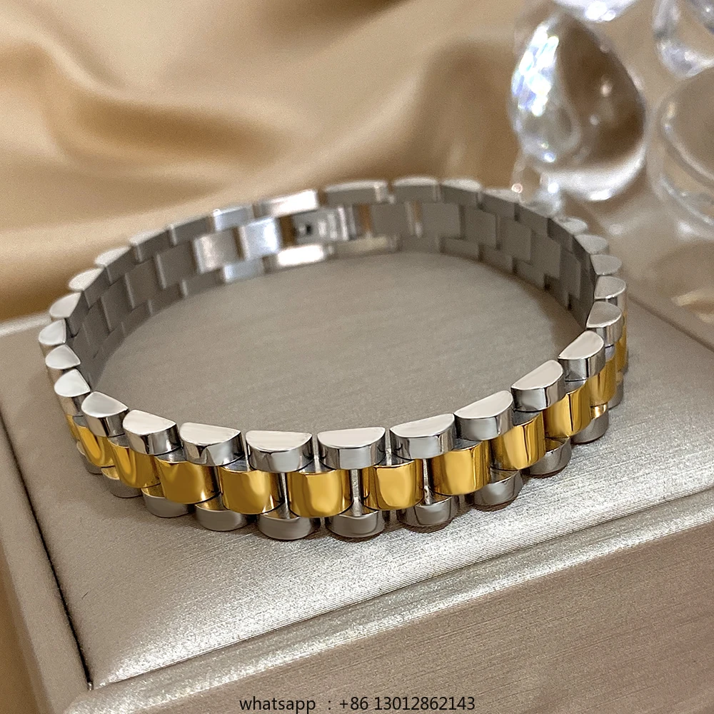 10mm stainless steel men's two tone exquisite detachable watch buckle waterproof bracelet
10mm stainless steel men's two tone exquisite detachable watch buckle waterproof bracelet