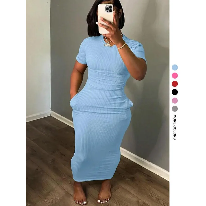 Slim Fit Short Sleeve Long Dress Women's Classic Style City Walk Dress Nine Point Sleeve Other Material 100% Cross Border
Slim Fit Short Sleeve Long Dress Women's Classic Style City Walk Dress Nine Point Sleeve Other Material 100% Cross Border