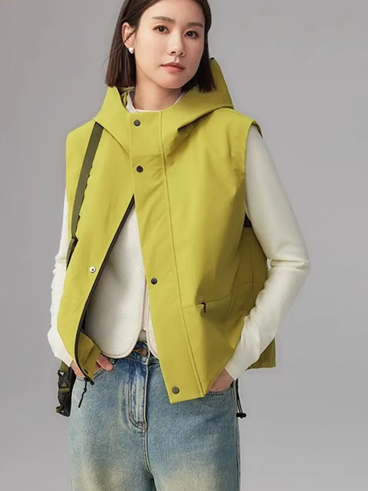 Простой однотонный ранняя осень с капюшоном на одной пуговице, модный модный модный жилет для поездок на работу, женский топ
Простой однотонный ранняя осень с капюшоном на одной пуговице, модный модный модный жилет для поездок на работу, женский топ