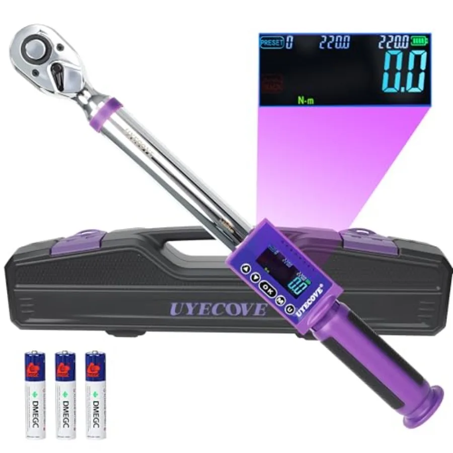 Digital Torque Wrench 1/2 Drive 11-200 N.m ±2% High Accuracy Digital Torque Wrench With Vibration Buzzer and LED Alert
Digital Torque Wrench 1/2 Drive 11-200 N.m ±2% High Accuracy Digital Torque Wrench With Vibration Buzzer and LED Alert