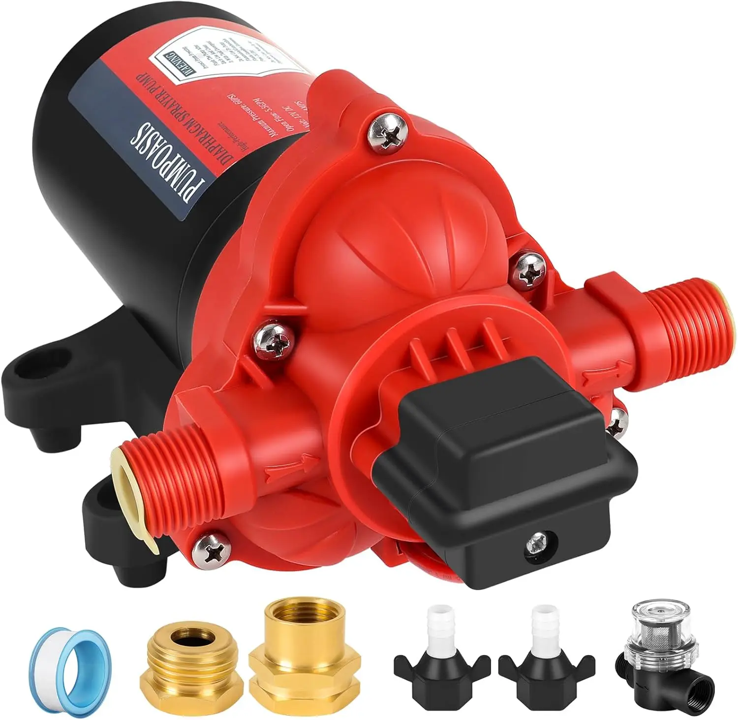 12V Sprayer Pump 2.5 GPM 60 PSI Self-Priming Diaphragm Pump for Agricultural Spraying, RV, Boats, and Garden Use
12V Sprayer Pump 2.5 GPM 60 PSI Self-Priming Diaphragm Pump for Agricultural Spraying, RV, Boats, and Garden Use