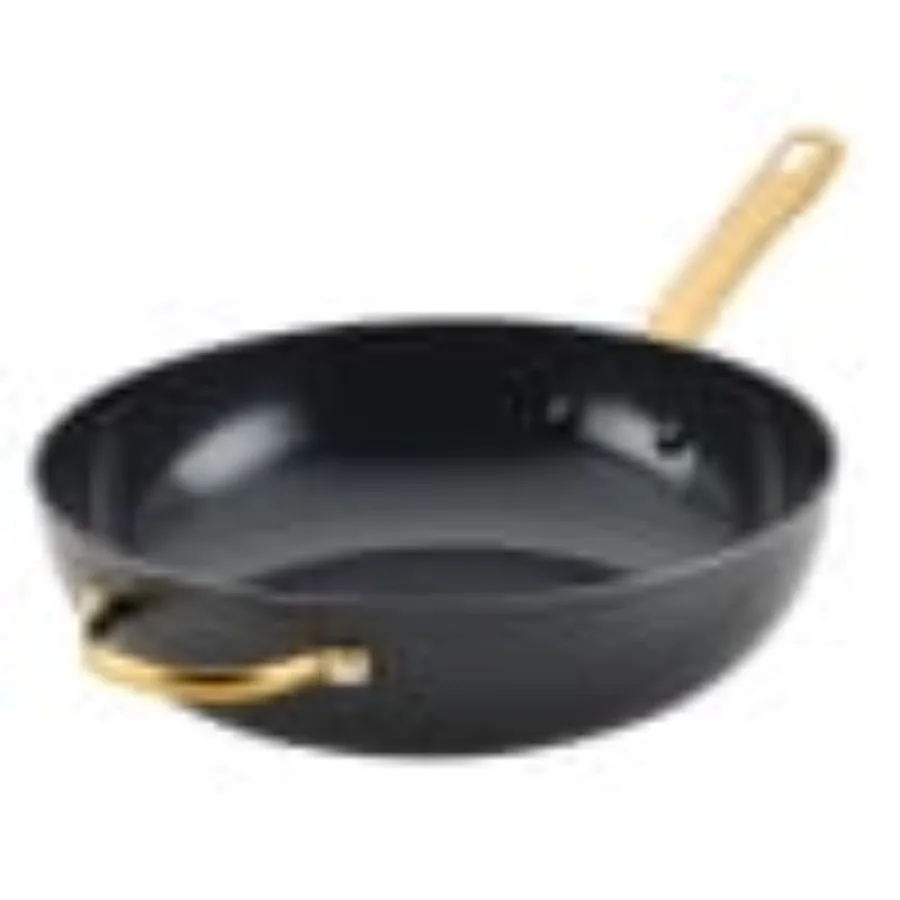 Forged Induction 12 Inch Ceramic Nonstick Stir-Fry Pan with Helper Handle Dishwasher Safe and Oven Safe to 500°F Black
Forged Induction 12 Inch Ceramic Nonstick Stir-Fry Pan with Helper Handle Dishwasher Safe and Oven Safe to 500°F Black