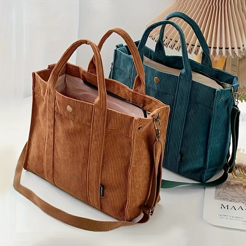 Small Corduroy Tote Bag With Adjustable Strap, Retro All-Match Women's Top Handle Purse, Women's Classic Daily Bag
Small Corduroy Tote Bag With Adjustable Strap, Retro All-Match Women's Top Handle Purse, Women's Classic Daily Bag