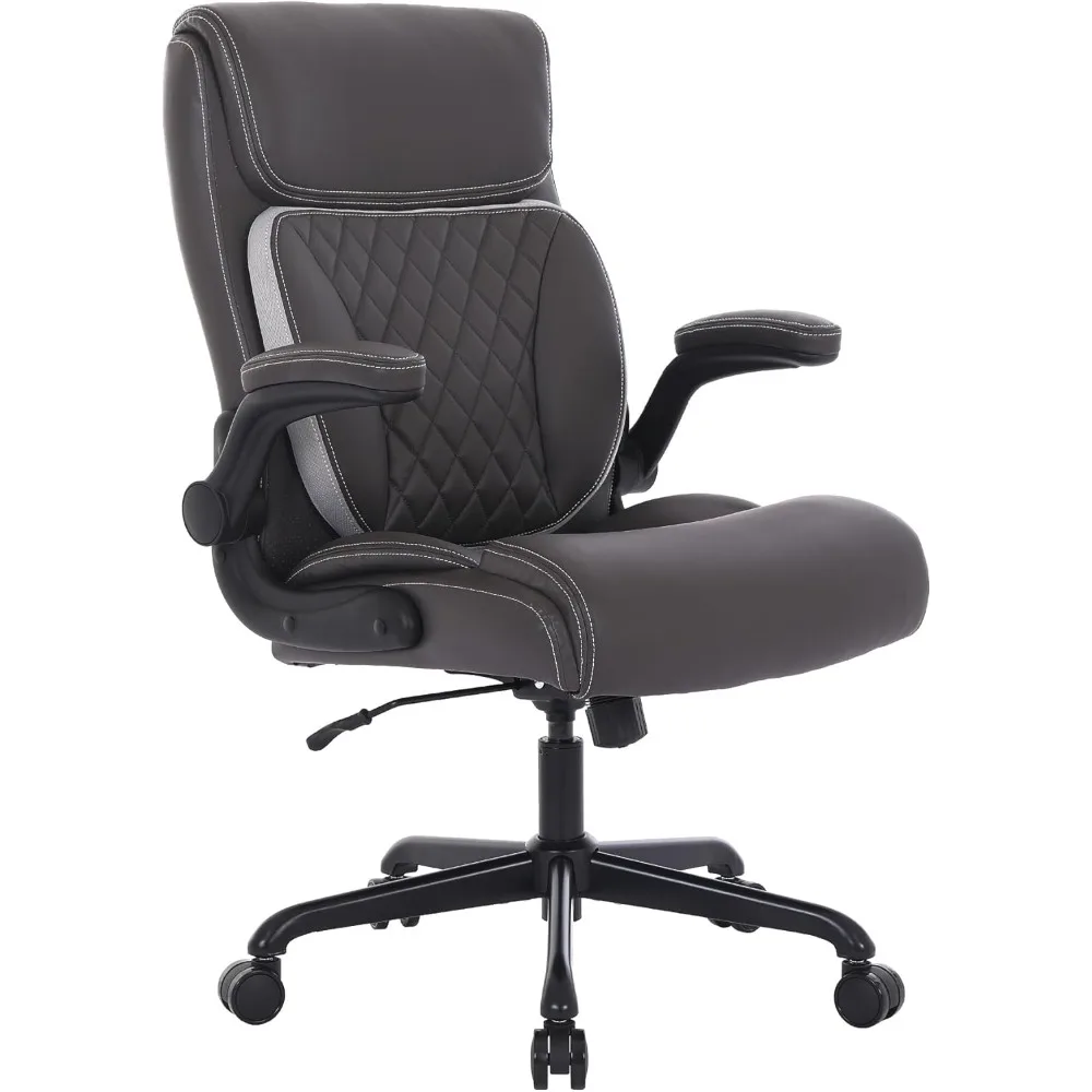 Executive Office Chair, Ergonomic PU Leather Computer Desk Chair with Lumbar Support, Flip-up Armrests and Adjustable Height, fo
Executive Office Chair, Ergonomic PU Leather Computer Desk Chair with Lumbar Support, Flip-up Armrests and Adjustable Height, fo