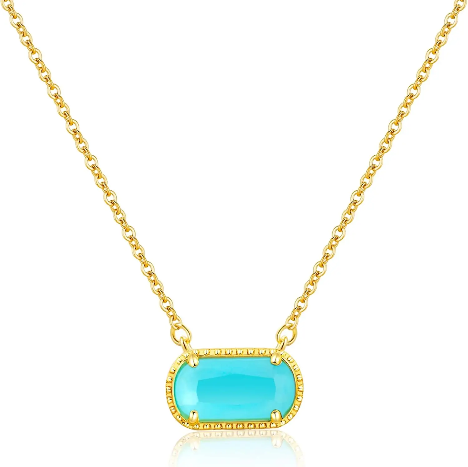 Oval Birthstone Pendant Necklace 14k Gold Plated Trendy Zircon Gift for Women
Oval Birthstone Pendant Necklace 14k Gold Plated Trendy Zircon Gift for Women